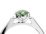 White gold Fancy Green Pear  Cut Channel Set Solitaire Engagement Ring with Four-Prong Setting_206