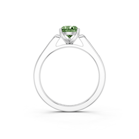White gold Fancy Green Pear  Cut Channel Set Solitaire Engagement Ring with Four-Prong Setting_79