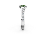 White gold Fancy Green Pear  Cut Channel Set Solitaire Engagement Ring with Prong Setting_22
