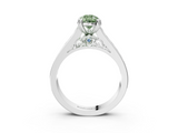 White gold Fancy Green Pear  Cut Channel Set Solitaire Engagement Ring with Prong Setting_23