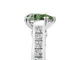 White gold Fancy Green Pear  Cut Channel Set Solitaire Engagement Ring with Prong Setting_25