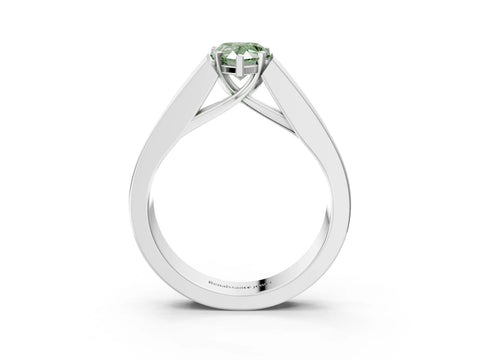White gold Fancy Green Pear Cut Cut Channel Set Solitaire Ring with Four-Prong Setting_15