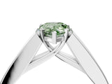 White gold Fancy Green Pear Cut Cut Channel Set Solitaire Ring with Four-Prong Setting_16
