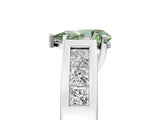 White gold Fancy Green Pear Cut Cut Channel Set Solitaire Ring with Four-Prong Setting_17