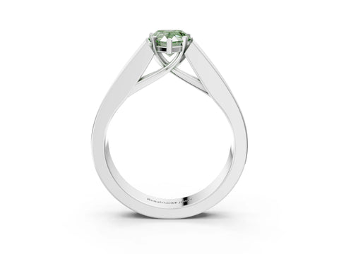 White gold Fancy Green Pear Cut Cut Channel Set Solitaire Ring with Four-Prong Setting_3