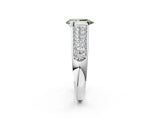 White gold Fancy Green Pear Cut Cut Diamond Channel Set Pave Band with Tension Prong Setting_2