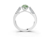 White gold Fancy Green Pear Cut Cut Diamond Channel Set Solitaire Ring with Four-Prong Setting_39