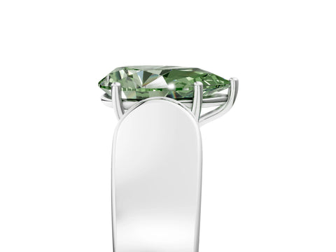 White gold Fancy Green Pear Cut Cut Diamond Channel Set Solitaire Ring with Four-Prong Setting_54