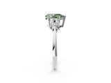 White gold Fancy Green Pear Cut Cut Diamond Cluster Ring with Solitaire Band and Four-Prong Setting_26
