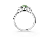 White gold Fancy Green Pear Cut Cut Diamond Cluster Ring with Solitaire Band and Four-Prong Setting_51