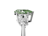 White gold Fancy Green Pear Cut Cut Diamond Cluster Ring with Solitaire Band and Four-Prong Setting_53
