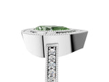 White gold Fancy Green Pear Cut-Cut Diamond Halo Engagement Ring with Pave Band and Prong Setting_5