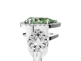 White gold Fancy Green Pear Cut Cut Halo Diamond Infinity Band with Four-Prong Setting_5