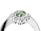 White gold Fancy Green Pear Cut Cut Halo Diamond Pavé Engagement Ring with Milgrain Detailing_28