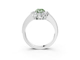White gold Fancy Green Pear Cut Cut Halo Diamond Pavé Engagement Ring with Milgrain Detailing_3