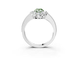 White gold Fancy Green Pear Cut Cut Halo Diamond Pavé Engagement Ring with Milgrain Detailing_48