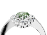 White gold Fancy Green Pear Cut Cut Halo Diamond Pavé Engagement Ring with Milgrain Detailing_52
