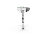 White gold Fancy Green Pear Cut Cut Halo Pavé Diamond Ring_2
