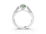 White gold Fancy Green Pear Cut Diamond Channel Set Solitaire Ring with Four-Prong Setting_29