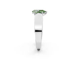 White gold Fancy Green Pear Cut Diamond Channel Set Solitaire Ring with Four-Prong Setting_50