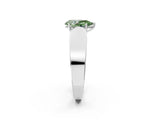 White gold Fancy Green Pear Cut Diamond Channel Set Solitaire Ring with Four-Prong Setting_56