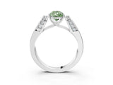 White gold Fancy Green Pear Cut Diamond Channel Set Solitaire Ring with Four-Prong Setting_59