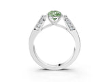 White gold Fancy Green Pear Cut Diamond Channel Set Solitaire Ring with Four-Prong Setting_89