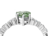 White gold Fancy Green Pear Cut Diamond Cluster Pavé Band with Four-Prong Setting_16