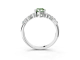 White gold Fancy Green Pear Cut Diamond Cluster Pavé Band with Four-Prong Setting_6