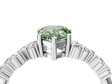 White gold Fancy Green Pear Cut Diamond Cluster Pavé Band with Four-Prong Setting_7