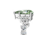 White gold Fancy Green Pear Cut Diamond Cluster Pavé Band with Four-Prong Setting_8
