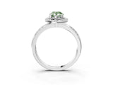 White gold Fancy Green Pear Cut Diamond Double Halo Ring with Split Shank and Four-Prong Setting_3