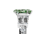 White gold Fancy Green Pear Cut Diamond Engagement Ring with Baguette Side Stones and Channel Set Band_37