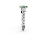 White gold Fancy Green Pear  Cut Diamond Engagement Ring with Pavé Band and Four-Prong Setting_5