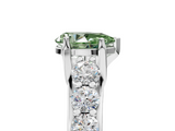 White gold Fancy Green Pear  Cut Diamond Engagement Ring with Pavé Band and Four-Prong Setting_8