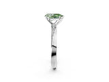White gold Fancy Green Pear Cut Diamond Engagement Ring with Side Stone Accents and Four-Prong Setting_14