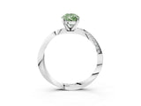 White gold Fancy Green Pear Cut Diamond Engagement Ring with Side Stone Accents and Four-Prong Setting_15