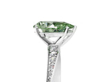 White gold Fancy Green Pear Cut Diamond Engagement Ring with Side Stone Accents and Four-Prong Setting_17