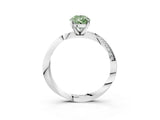 White gold Fancy Green Pear Cut Diamond Engagement Ring with Side Stone Accents and Four-Prong Setting_48
