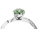 White gold Fancy Green Pear Cut Diamond Engagement Ring with Side Stone Accents and Four-Prong Setting_49