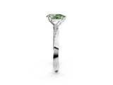 White gold Fancy Green Pear Cut Diamond Engagement Ring with Side Stone Accents and Four-Prong Setting_50
