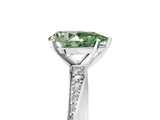 White gold Fancy Green Pear Cut Diamond Engagement Ring with Side Stone Accents and Four-Prong Setting_53