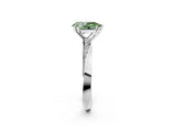 White gold Fancy Green Pear Cut Diamond Engagement Ring with Side Stone Accents and Four-Prong Setting_74