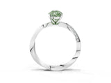 White gold Fancy Green Pear Cut Diamond Engagement Ring with Side Stone Accents and Four-Prong Setting_75
