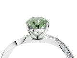White gold Fancy Green Pear Cut Diamond Engagement Ring with Side Stone Accents and Four-Prong Setting_76
