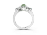 White gold Fancy Green Pear  Cut Diamond Five-Stone Prong Set White Gold Ring_35