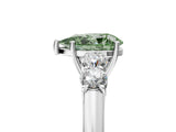 White gold Fancy Green Pear  Cut Diamond Five-Stone Prong Set White Gold Ring_37