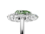White gold Fancy Green Pear Cut Diamond Floral Double Halo Engagement Ring with Prong Setting_17