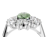 White gold Fancy Green Pear Cut Diamond Floral Double Halo Engagement Ring with Prong Setting_40