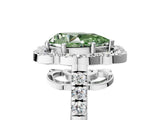 White gold Fancy Green Pear Cut Diamond Floral Halo Split Shank Prong Setting Ring_5